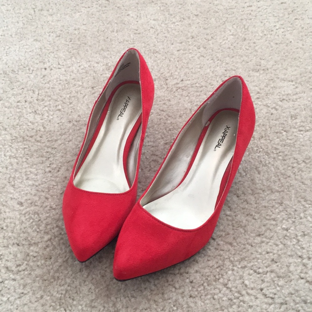 Cute red kitten heels